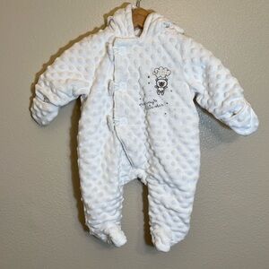 Joe Fresh White Winter Fleece Baby Bunting